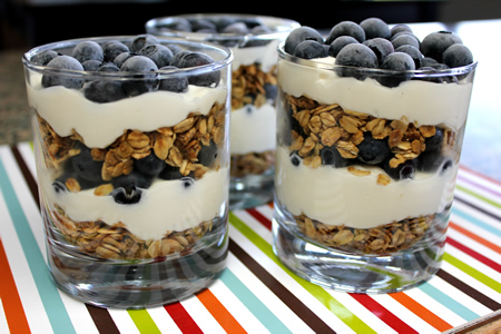 Wild Blueberry Goji Maca Parfait with crumble topping